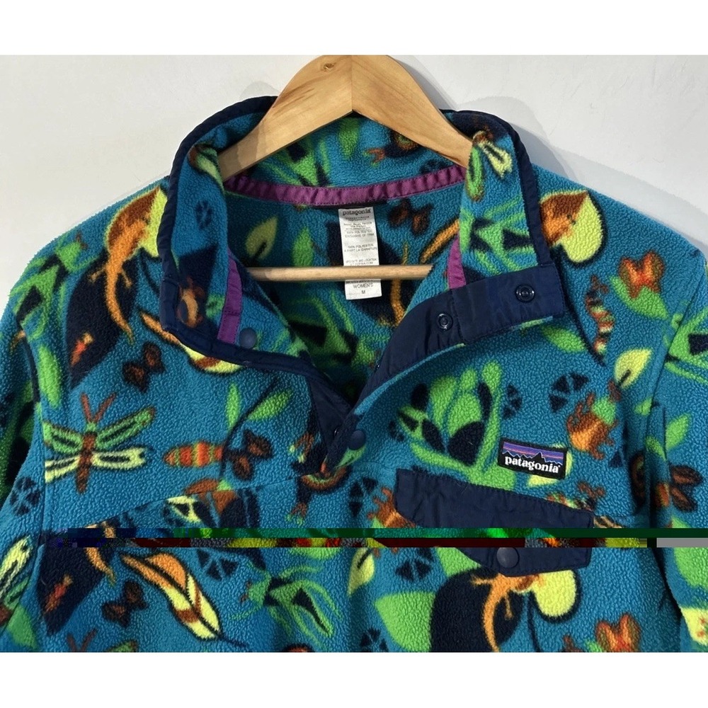 Women's RARE Patagonia Jitterbug Lightweight Synchilla Snap-T Pullover 25455 Med